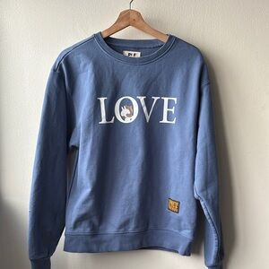 PLF Line Friend Blue Love Sweatshirt Size Medium